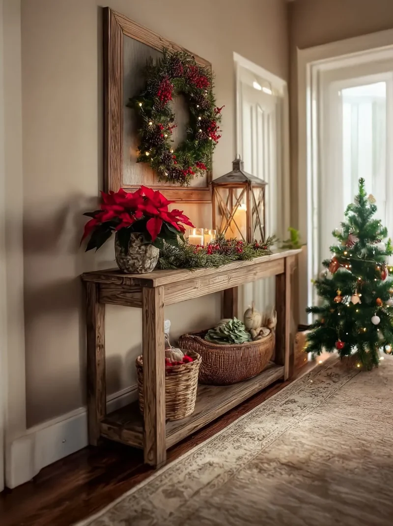 Slim Profile Solid Wood Console for Entry and Narrow Hall